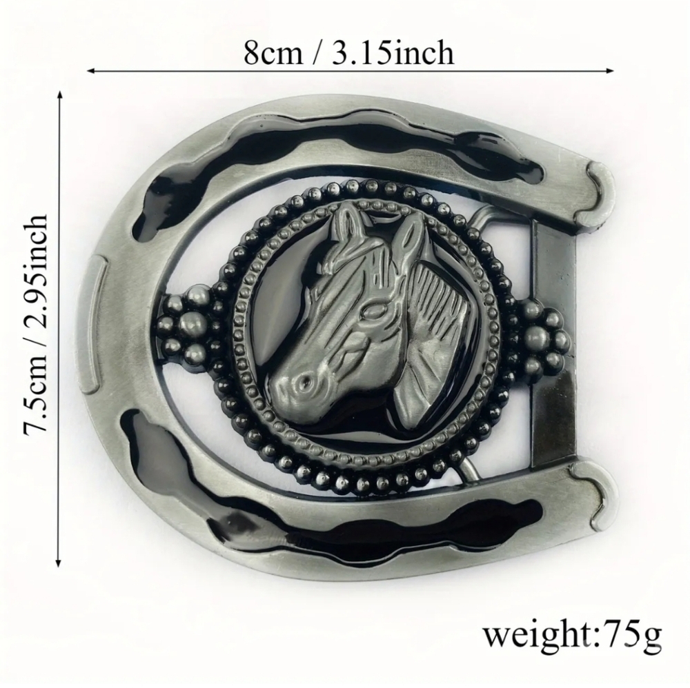 New horseshoe horse Western cowboy belt buckle - Picture 3 of 3